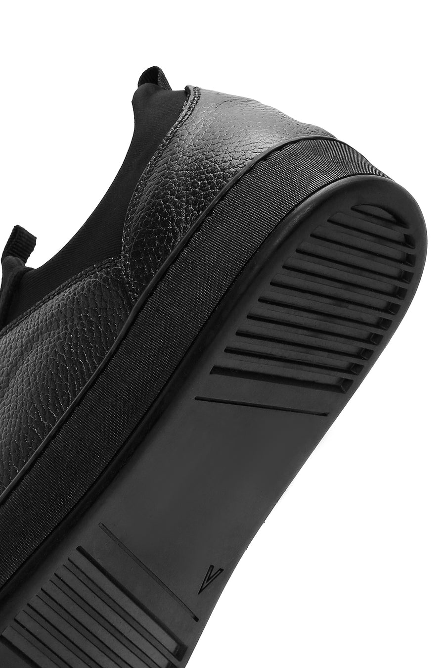 Men's Black Lace-up Leather Sneaker
