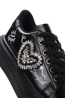 Women's Black Stone Sneaker | Derimod