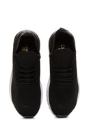 Women's Black Thick Soled Fabric Sneaker | Derimod