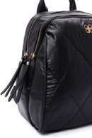 Women's Black Quilted Backpack | Derimod