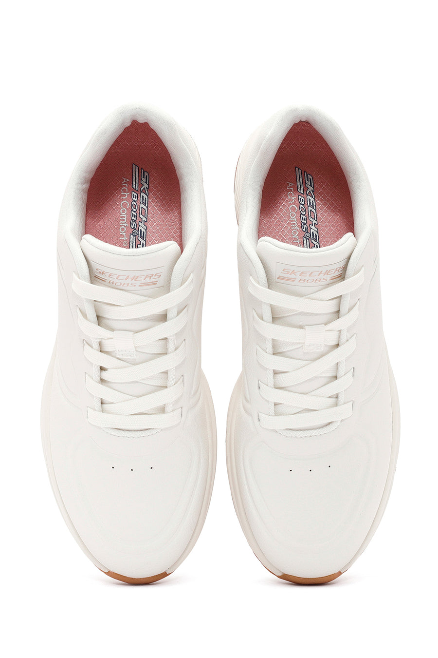 Skechers Kadın Beyaz Bobs Arch Comfort Bağcıklı Kalın Tabanlı Deri Sneaker