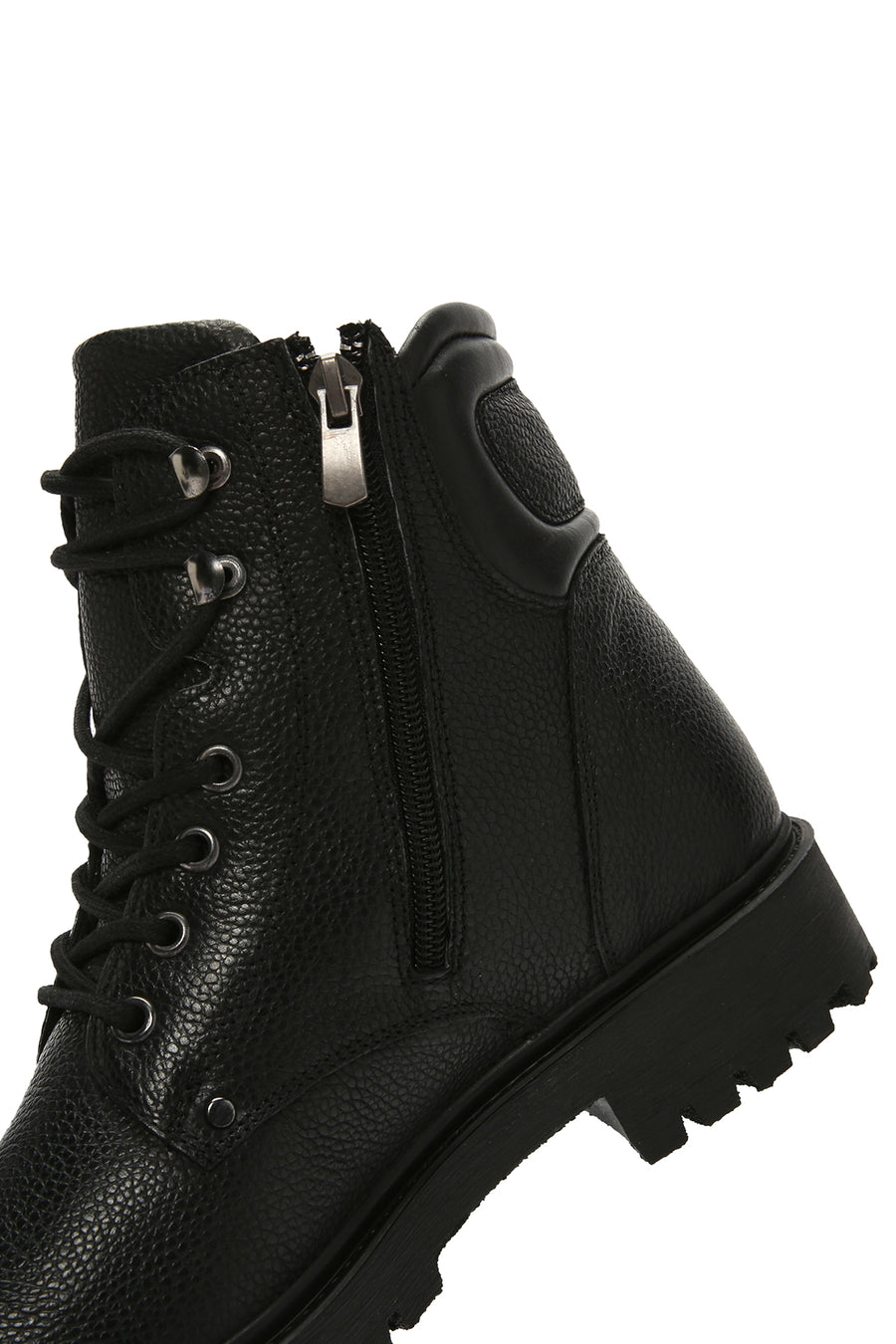 Men's Black Leather Zippered Casual Boots