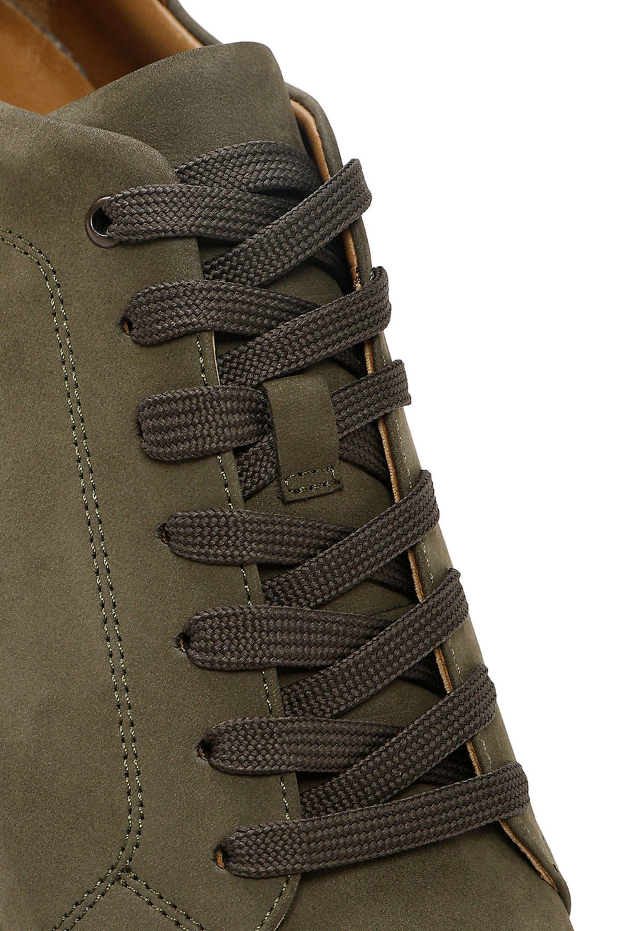Erkek Yeşil Bağcıklı Nubuk Deri Sneaker
