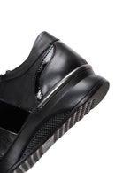 Women's Black Leather Sneaker | Derimod