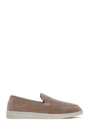 Women's Gray Suede Leather Loafer | Derimod