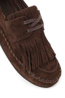 Woman Brown Tasselled Suede Loafer | Derimod