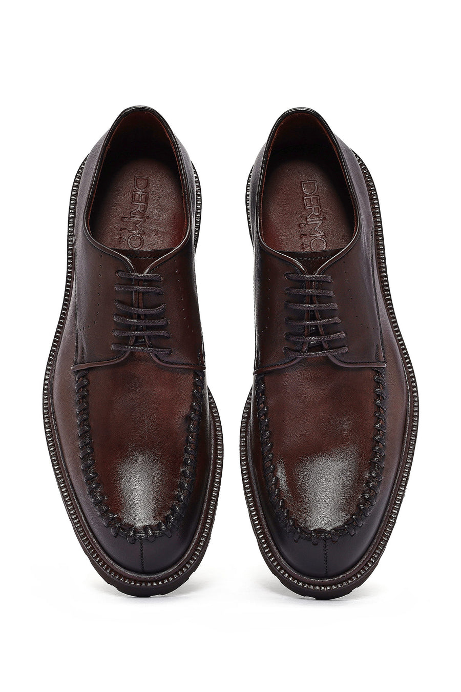 
Men's Brown Lace-Up Leather Casual Shoes
