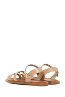 Women's Powder Ankle Strap Leather Bodrum Sandals | Derimod