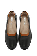 Kadın Siyah Dolgu Topuklu Deri Comfort Loafer | Derimod