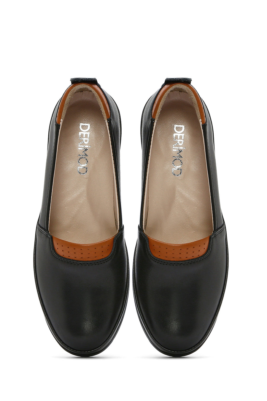 Women's Black Wedge Heel Leather Comfort Loafer
