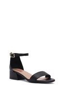 Women's Black Ankle Strap Leather Sandals | Derimod