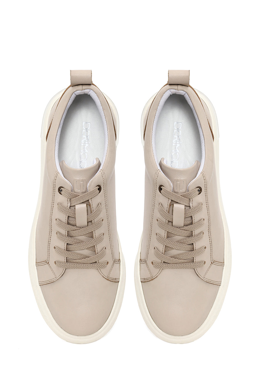 Male Beige Lace-up Leather Sneaker