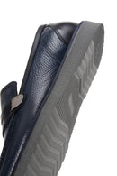 Men's Navy Blue Leather Casual Loafer | Derimod