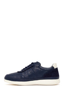 Male Navy Lace-up Leather Casual Sneaker | Derimod