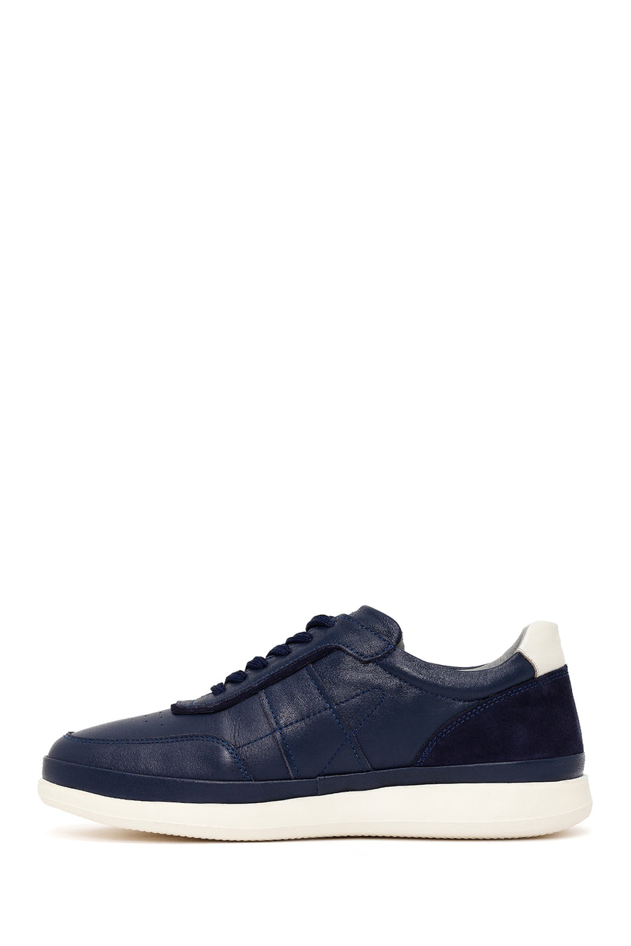 Male Navy Lace-up Leather Casual Sneaker
