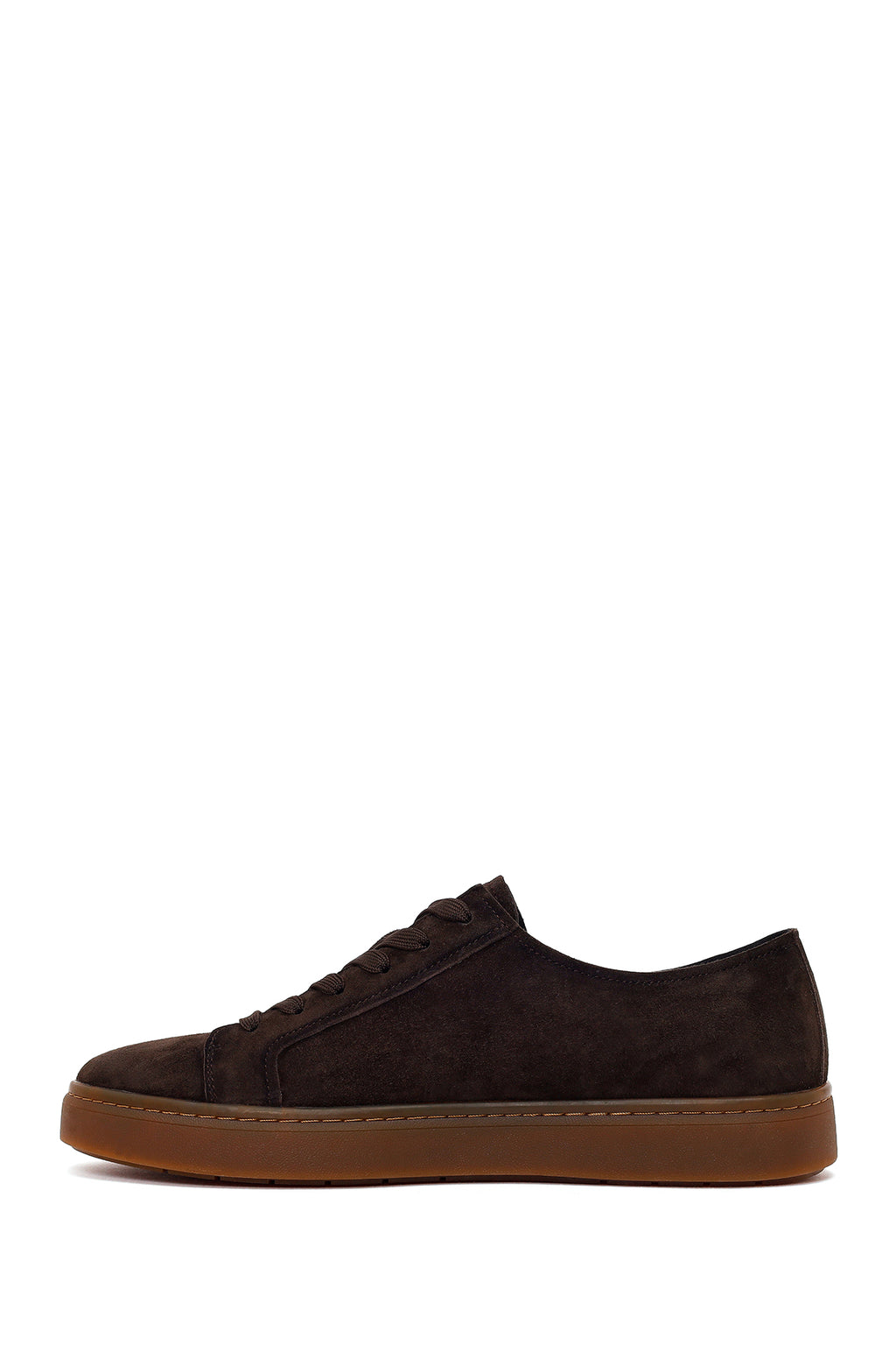 Erkek Kahverengi Bağcıklı Süet Deri Sneaker