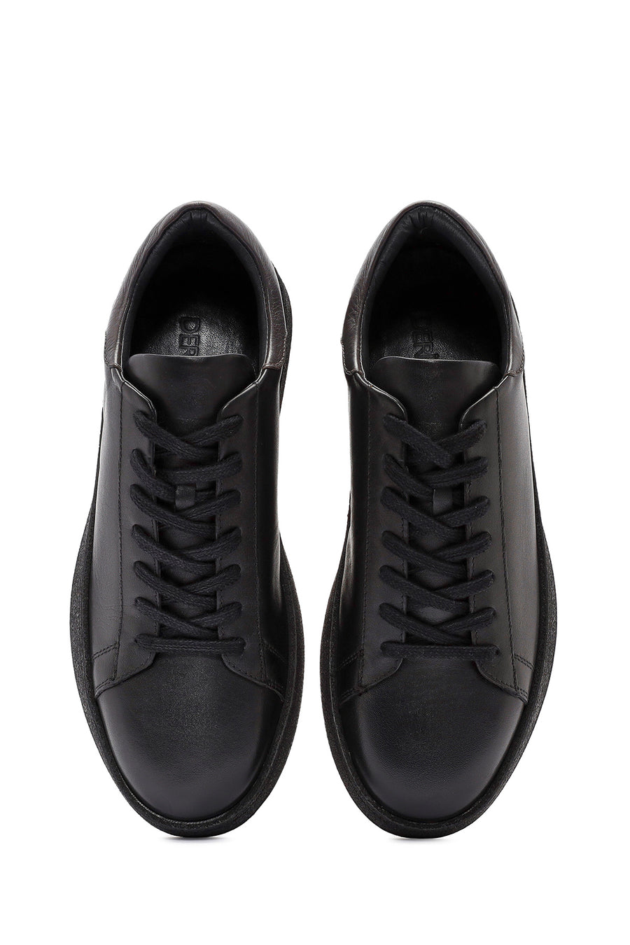 Men's Black Lace-up Leather Sneaker