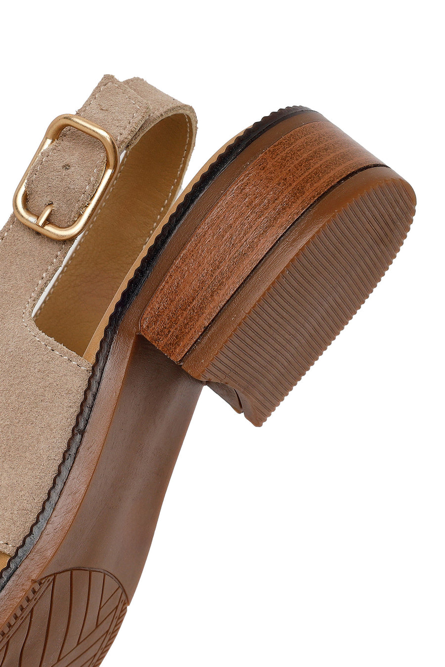 Women's Mink Buckled Suede Leather Sandals