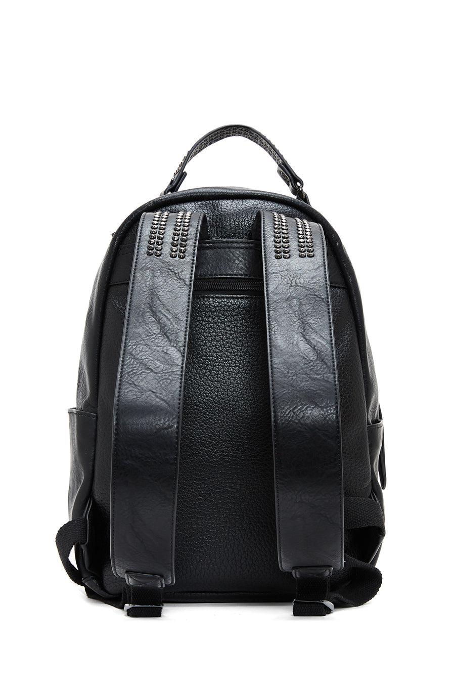 Women's Black Metal Detailed Backpack