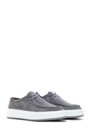 Men's Gray Suede Leather Casual Sneaker | Derimod