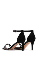 Women's Black Stone Heeled Sandals | Derimod