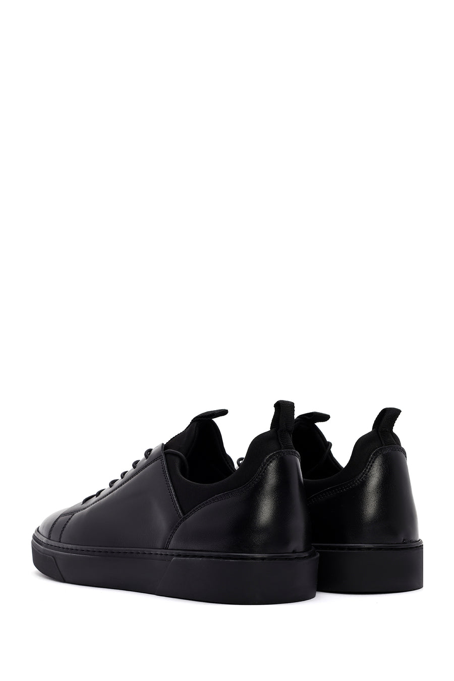 Men's Black Lace-up Leather Sneaker