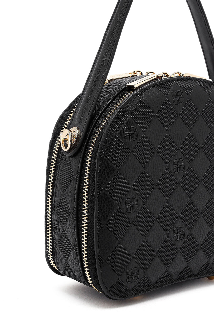 Women's Black Long Strap Printed Mini Handbag