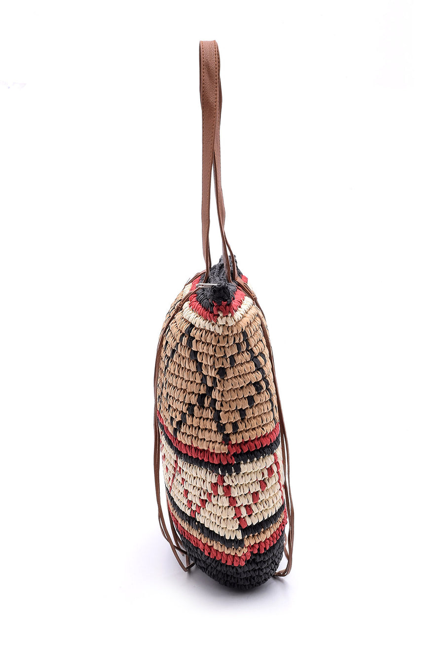 Women's Patterned Straw Bag