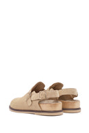 Women's Camel Back Tie Suede Leather Sandals | Derimod