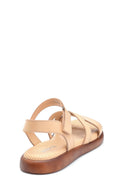 Women's Beige Leather Sandals | Derimod