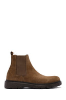 Men's Mink Nubuck Leather Casual Chelsea Boots | Derimod