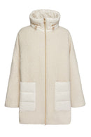 Geox Women's Cream Calithe Oversize Teddy Coat | Derimod