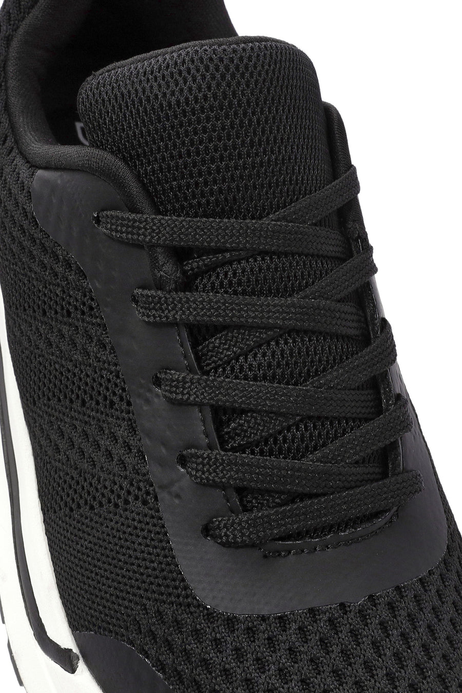 Erkek Siyah Bağcıklı Kumaş Sneaker