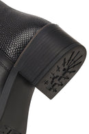 Woman Black Zip Closure Leather Boots | Derimod