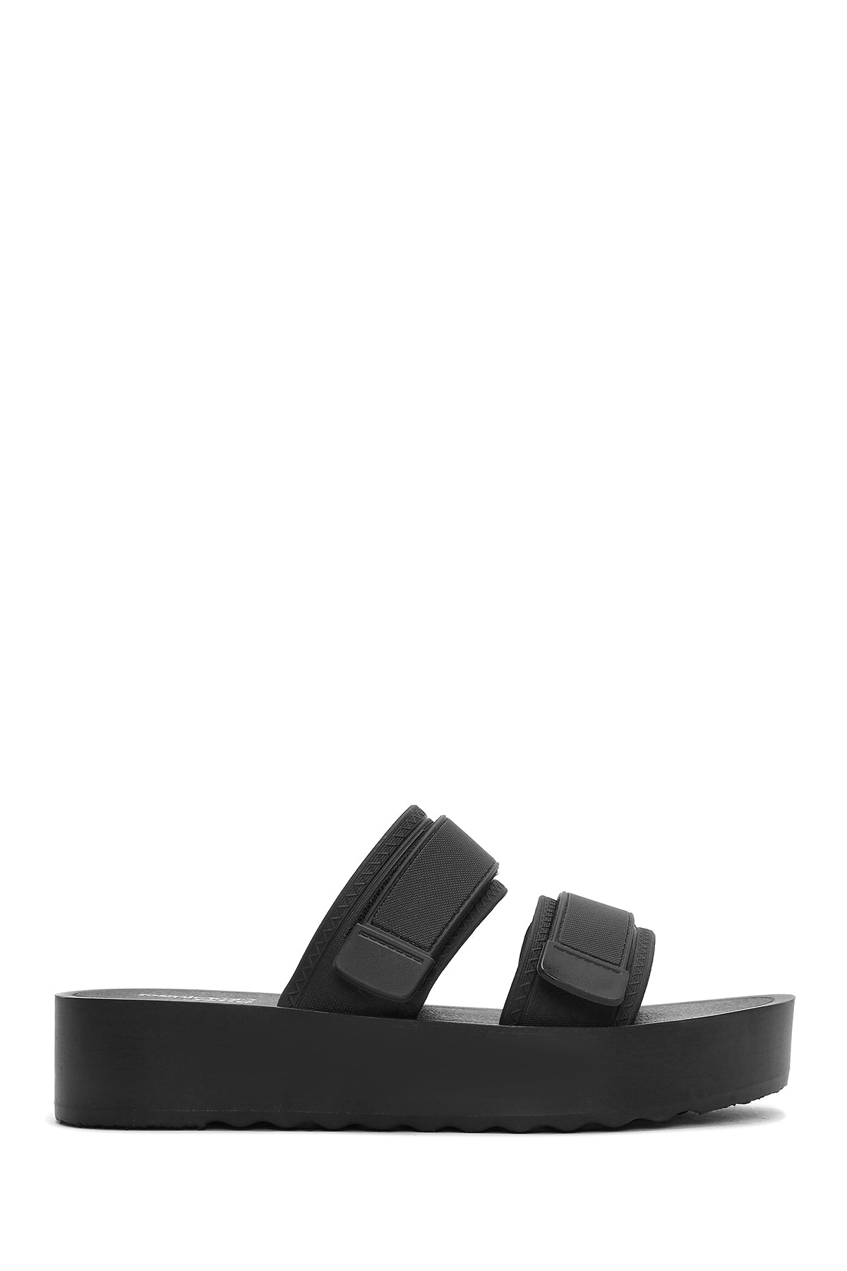 Women's Black Strappy Thick Soled Jelly Slippers 25SFE4751PV | Derimod