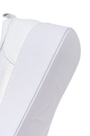 Woman White Lace-Up Thick-Soled Leather Sneaker | Derimod