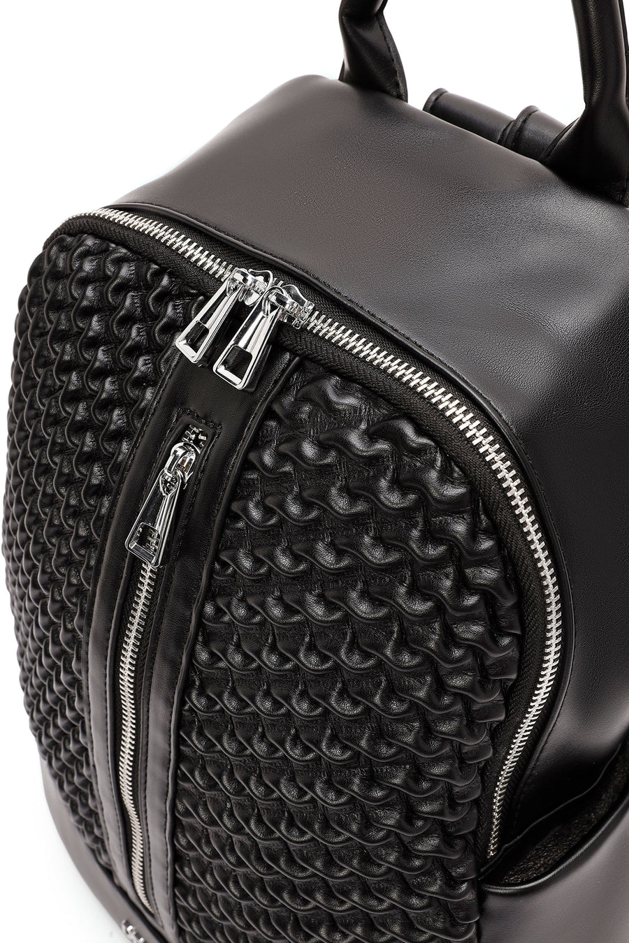 Women's Black Printed Backpack