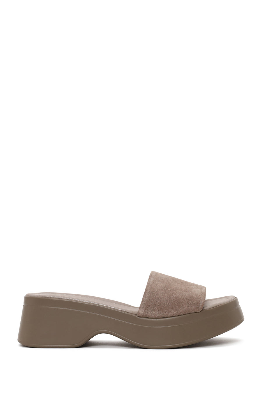 Woman Mink Thick-Soled Suede Slipper 26SFD181410 | Derimod