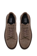 Male Mink Lace-up Suede Leather Sneaker | Derimod
