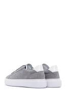 Men's Gray Suede Leather Thick Soled Sneaker | Derimod