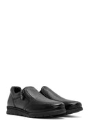 Women's Black Zipper Detailed Leather Comfort Shoes | Derimod