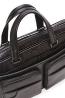 Men's Black Long Strap Leather Briefcase | Derimod