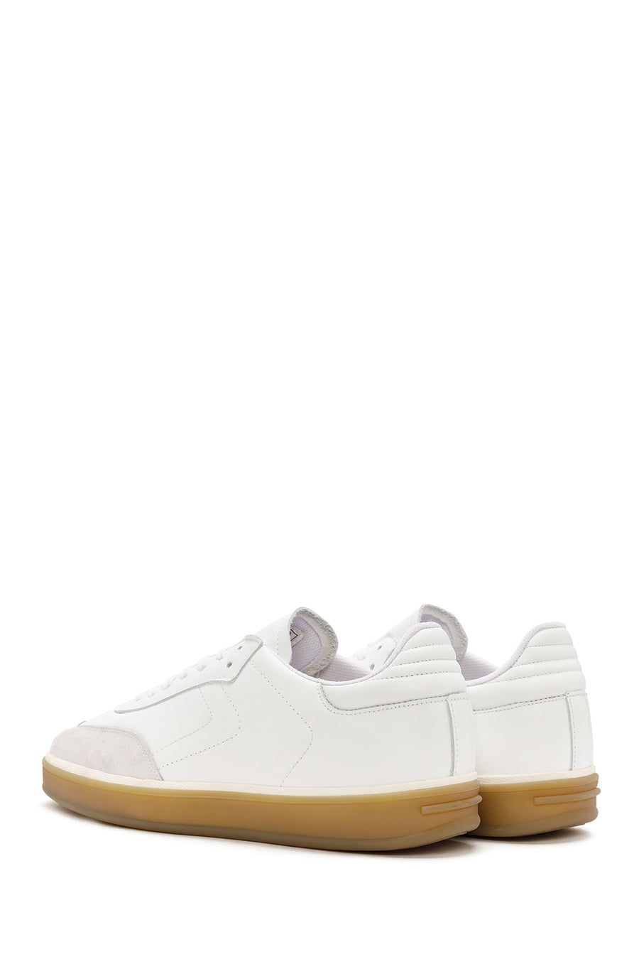 Men's White Lace-up Leather Sneaker