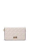 Women's Cream Long Strap Quilted Crossbody Bag | Derimod