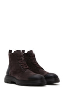 Men's Brown Suede Leather Casual Boots | Derimod