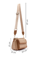 Women's Beige Long Strap Printed Crossbody Bag | Derimod