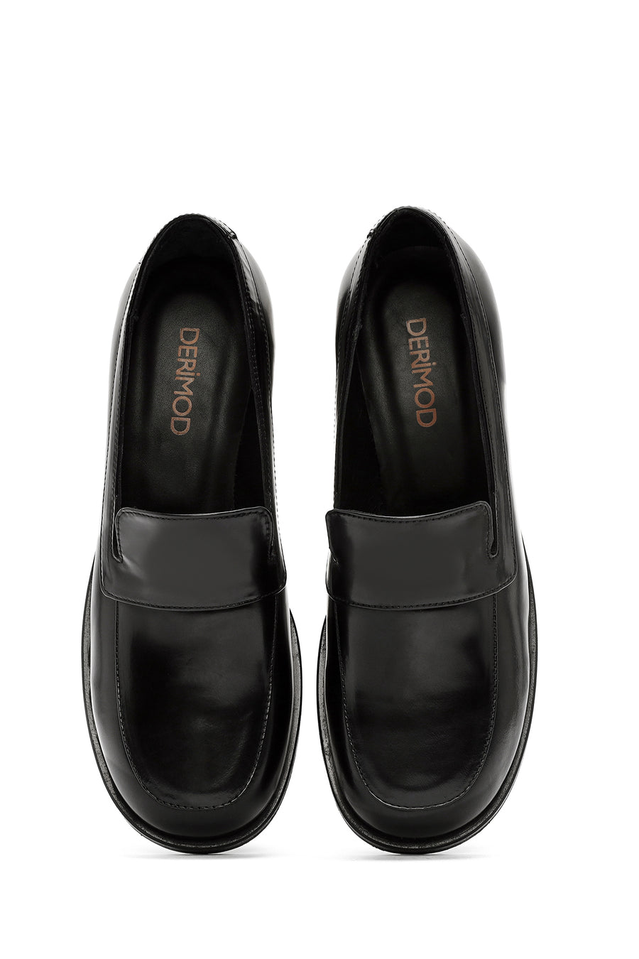 Kadın Siyah Klasik Deri Loafer