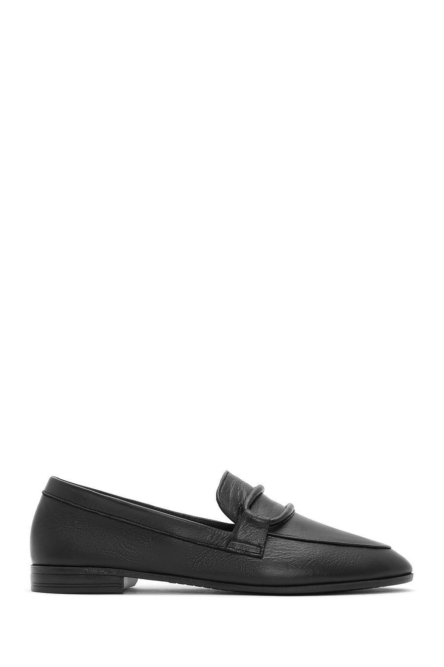 Women's Black Leather Masculine Loafer 26PFD350118 | Derimod