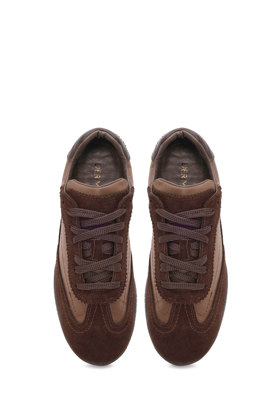 Kadın Kahverengi Bağcıklı Süet Deri Sneaker