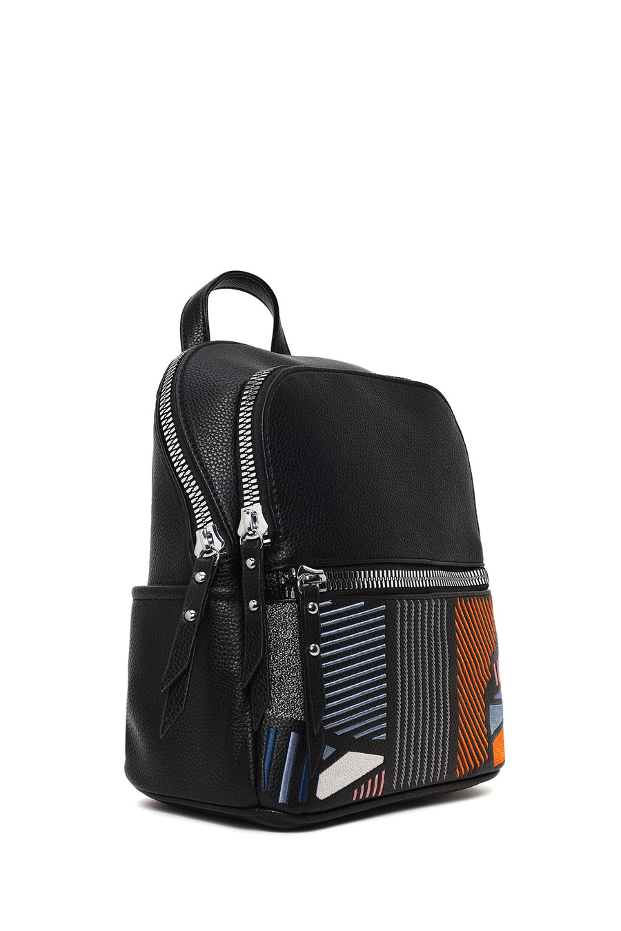 Woman Black Printed Backpack